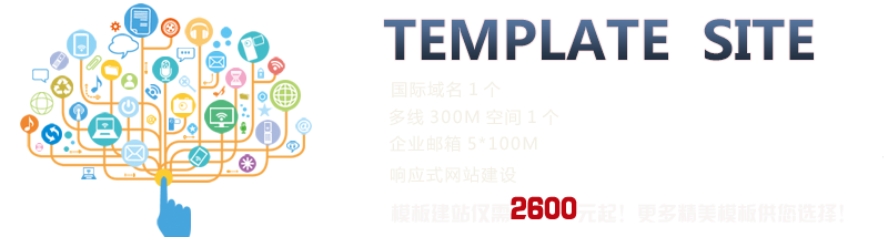 TEMPLATE SITE;國(guó)際域名1個(gè)、多線(xiàn)300M空間1個(gè)、企業(yè)郵箱5*100M、響應(yīng)式網(wǎng)站建設(shè)、模板建站僅需2600元起！更多精美模板供您選擇！